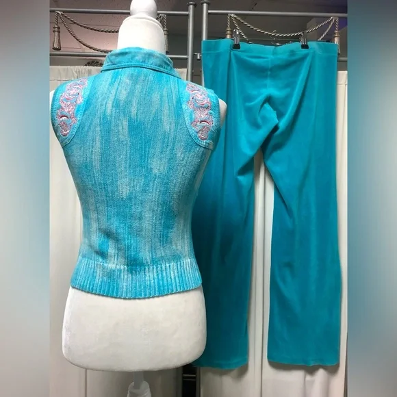 Juicy Couture velour pants 32 x 31 zip up hoodie Tracksuit